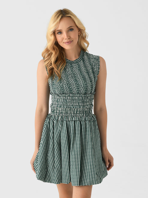 Hunter Bell Anita Dress - Green & White Gingham