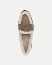 Load image into Gallery viewer, Veronica Beard Penny Shearing Loafer - Bark Suede
