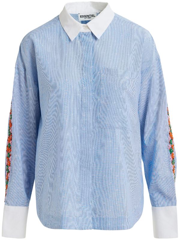 ESSENTIEL ANTWERP Harkle Sleeve Embroidered Shirt - Bel Air