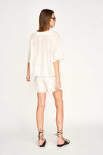 Load image into Gallery viewer, Mirth Kerala Short Sleeved Blouse - White Embroidered Deco
