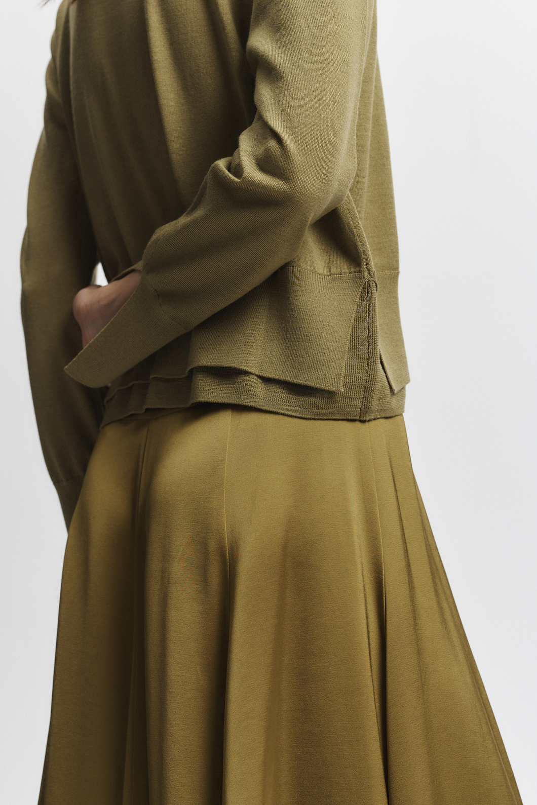 Saint Art Elodie Layered Crewneck Knit Chartreuse