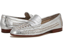 Load image into Gallery viewer, Veronica Beard Penny Woven Loafer - Silver

