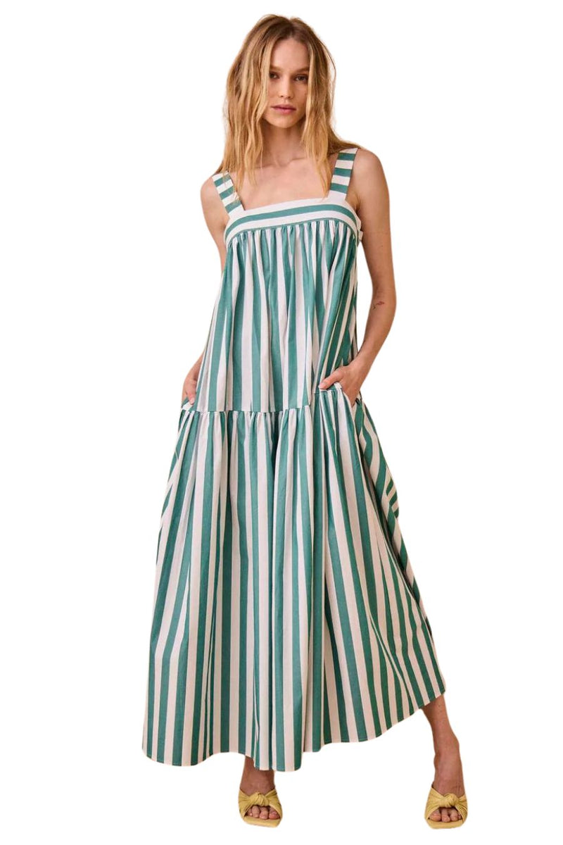 Hunter Bell Tula Dress-Emerald Stripe