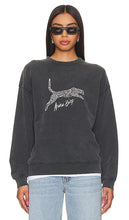 Load image into Gallery viewer, Anine Bing Washed Black Spencer Sweatshirt-Spotted Leopard
