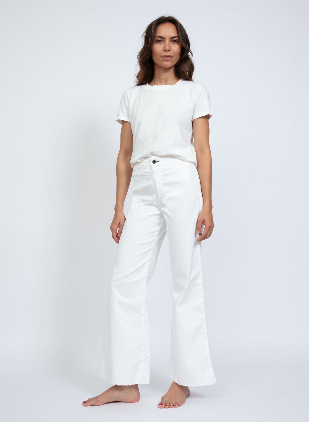 ASKK NY Cropped Brighton Twill Pant- Ivory