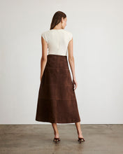 Load image into Gallery viewer, Tanya Taylor Suede Hudson Skirt- Chocolate
