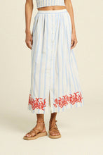 Load image into Gallery viewer, Trovata Lisette Skirt Cerulean Stripe
