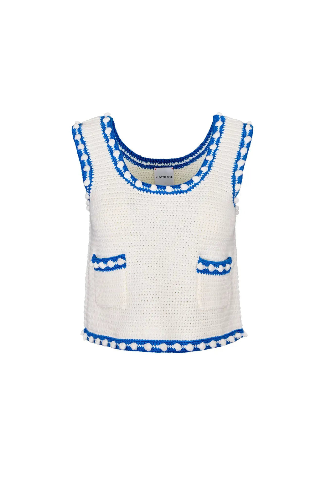 Hunter Bell Clover Sweater Tank - Blue & White