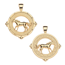 Load image into Gallery viewer, Jane Win COURAGE Cutout Horse Coin

