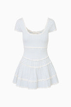 Load image into Gallery viewer, Love Shack Fancy Elisavette Striped Stretch Knit Mini Dress- Sailor Stripes
