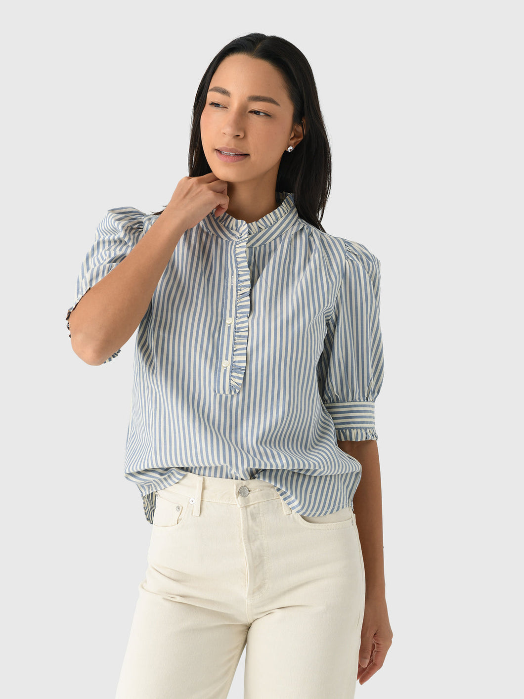 Trovata Noah Blouse- oceanview stripe