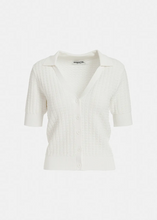 Load image into Gallery viewer, Essentiel Fabio Knitted V-Neck Polo Top- white
