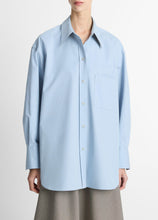 Load image into Gallery viewer, Vince Faux-Leather-Trim Italian Cotton Oversized Button-Front Shirt - Almalfi
