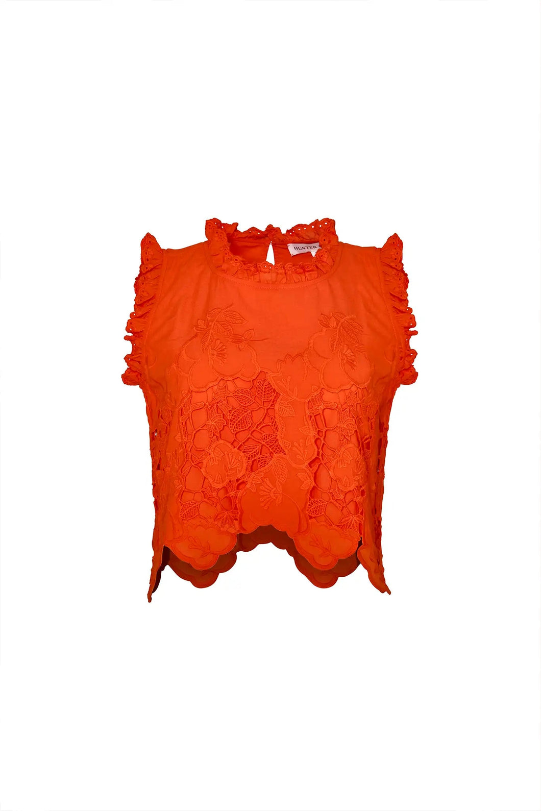 Hunter bell Francesca Top- Tangerine Tango Embroidery