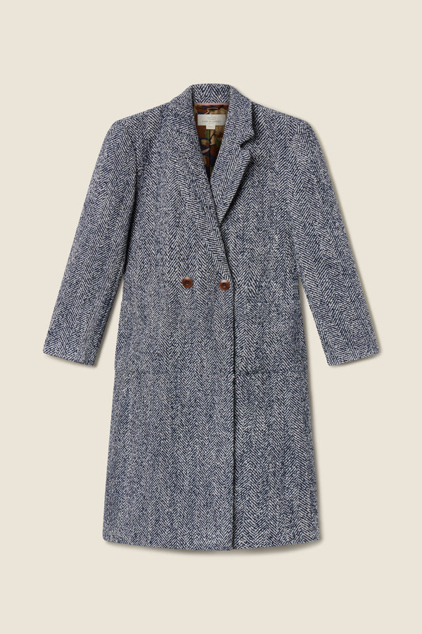 Trovota - Lars Coat Navy Herringbone