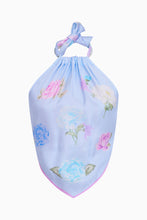 Load image into Gallery viewer, Love Shack Fancy Hollison Floral Scarf Top- Amethyst Sky
