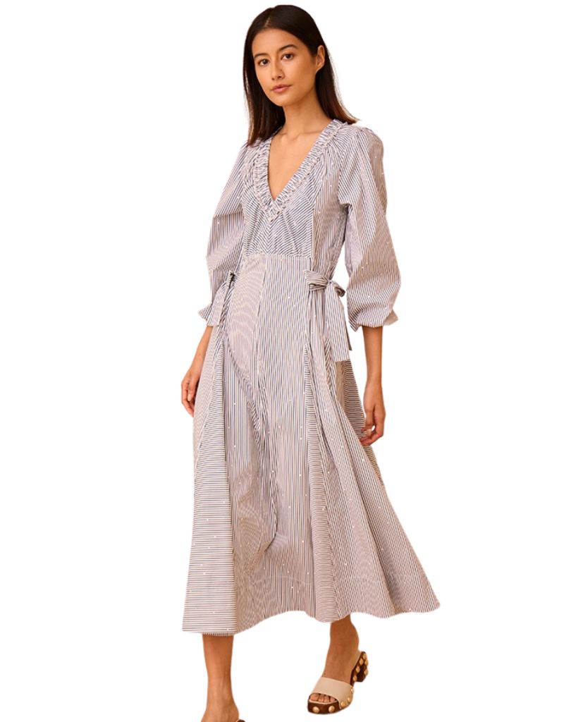 Hunter Bell Vera Dress- Embellished Croquet Stripe