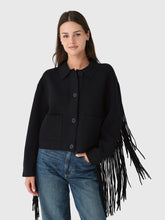 Load image into Gallery viewer, Essential Antwerp Ishani  Fringe Jacket - Black
