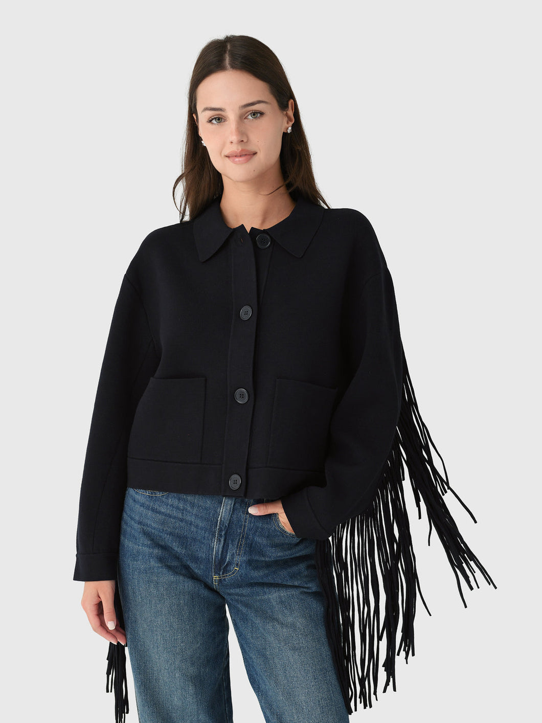 Essential Antwerp Ishani  Fringe Jacket - Black