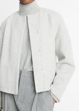 Load image into Gallery viewer, Vince Double Wool Collarless Jacket- H Stone Grey
