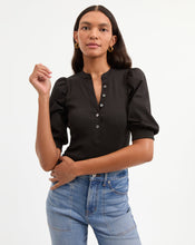 Load image into Gallery viewer, Veronica Beard Coralee Puff-Sleeve Tee - Black

