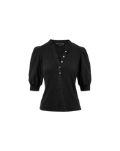 Load image into Gallery viewer, Veronica Beard Coralee Puff-Sleeve Tee - Black

