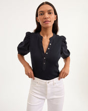 Load image into Gallery viewer, Veronica Beard Coralee Puff-Sleeve Top - Navy
