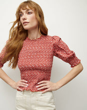 Load image into Gallery viewer, Veronica Beard Langston Top- Brick Red/White
