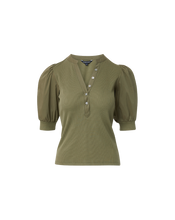 Load image into Gallery viewer, Veronica Beard Coralee Puff-Sleeve Tee - Cypress
