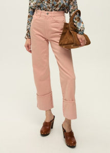 Veronica Beard Dylan Ankle High Rise Straight - Pink Blossom