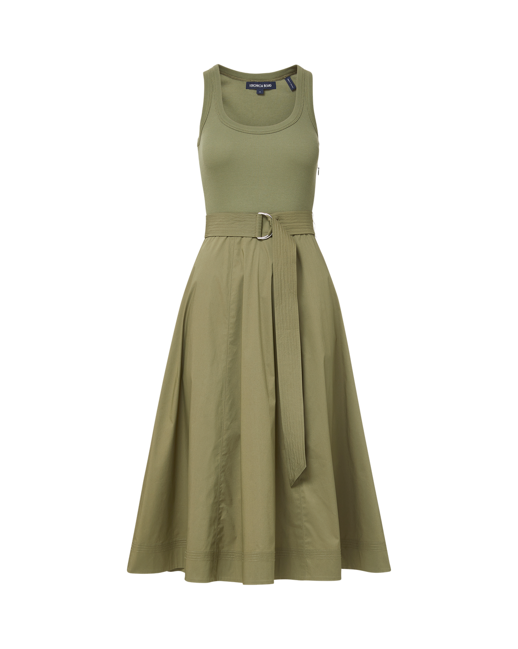 Veronica Beard Ennis Mixed Media Dress - Stone Army