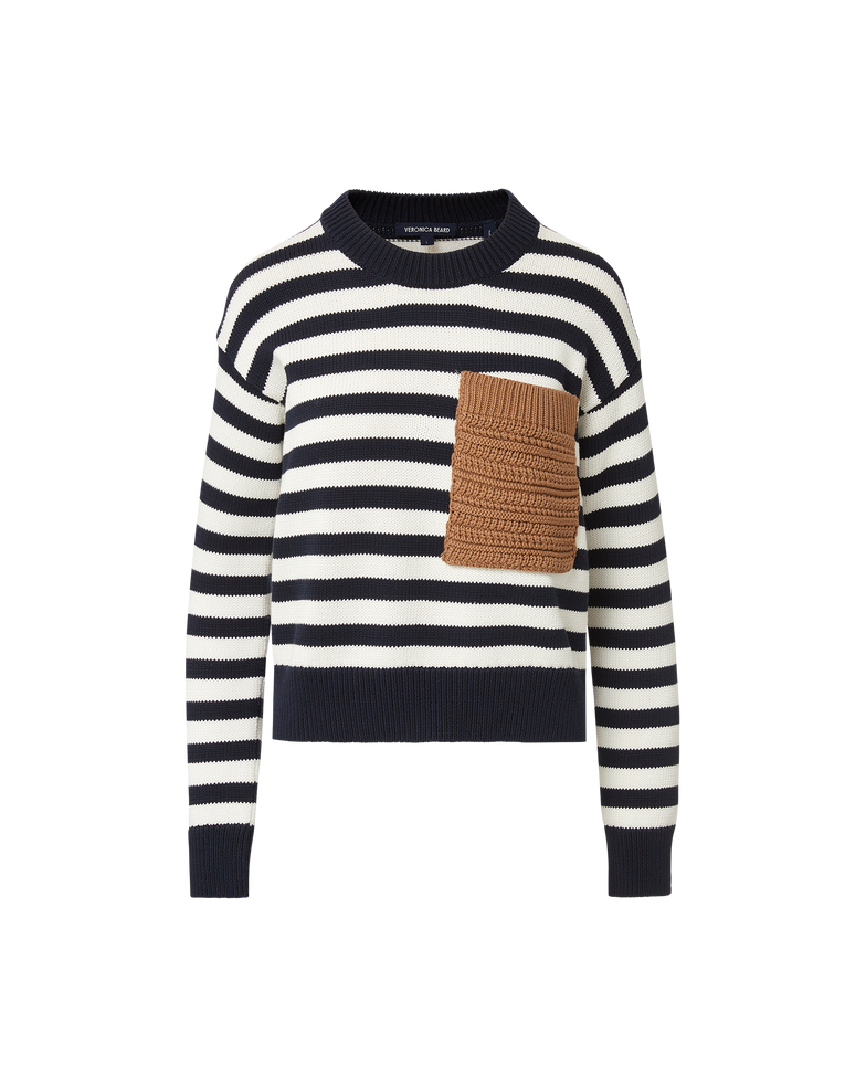 Veronica Beard Emilie Pullover - Navy/Dove