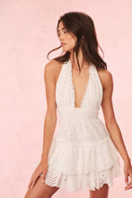 Load image into Gallery viewer, Loveshack Fancy Janea Eyelet Lace Mini Halter Dress
