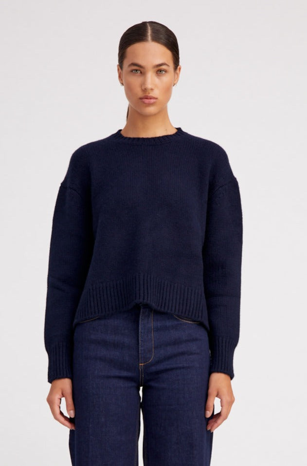 SPRWMN Heavy Classic Crew Neck- Navy