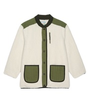 Load image into Gallery viewer, The Great. The Plush Tundra Jacket - Cream &amp; Army
