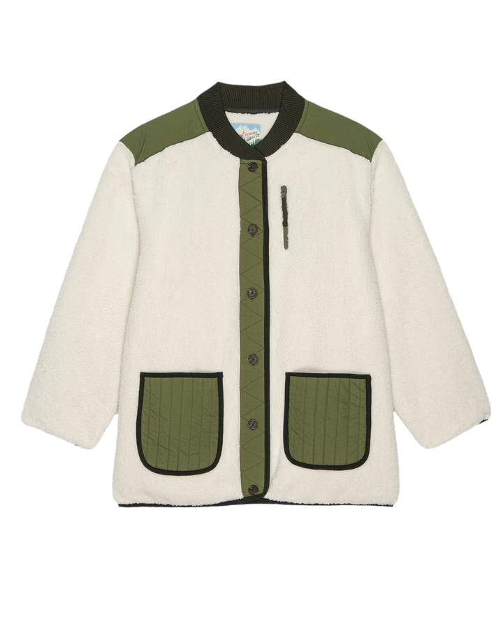 The Great. The Plush Tundra Jacket - Cream & Army