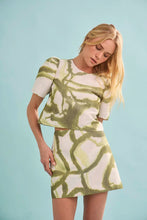 Load image into Gallery viewer, Hunter Bell Britt Mini Skirt - Seabreeze Ikat Green
