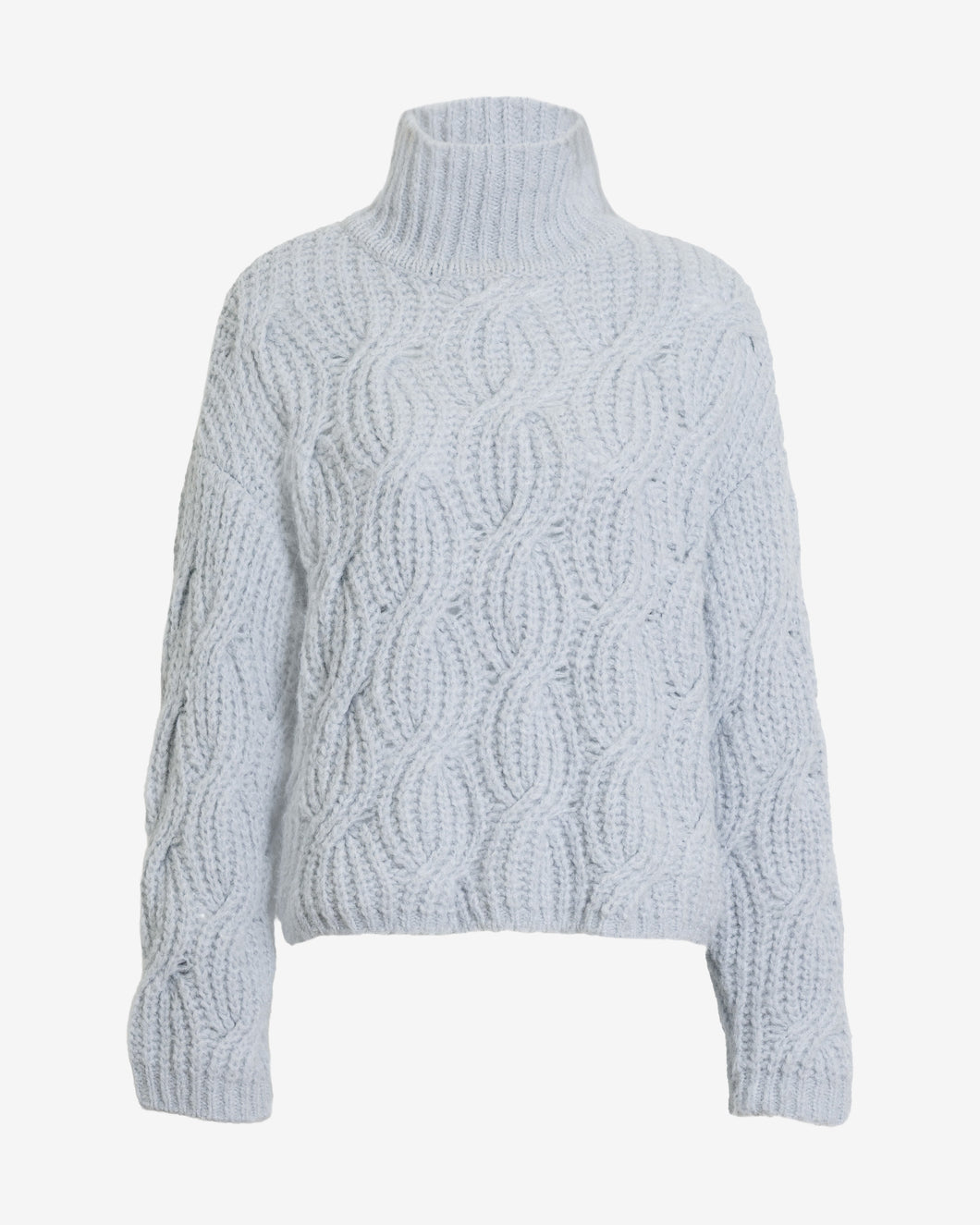 Tanya Taylor Opaline Knit Top- Greys Grey Sky