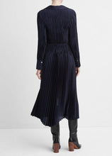 Load image into Gallery viewer, Vince Pintuck Pleated Shirt Dress - Atlantic
