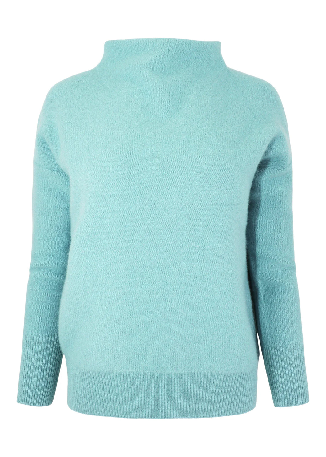 Vince Cashmere Funnel Neck Sweater - Heather Aqua Gem