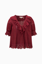 Load image into Gallery viewer, Love Shack Fancy Romilly Blouse - Spiced Berry
