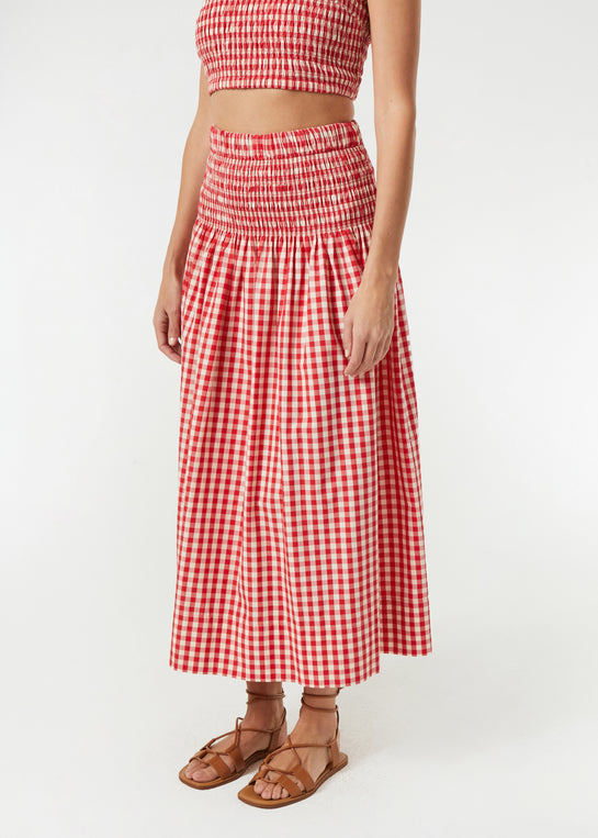 Rhode Lilou Skirt- Scarlet Toulouse Gingham