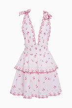 Load image into Gallery viewer, Love Shack Fancy Soira Cotton Cherry Mini Dress- Optic White
