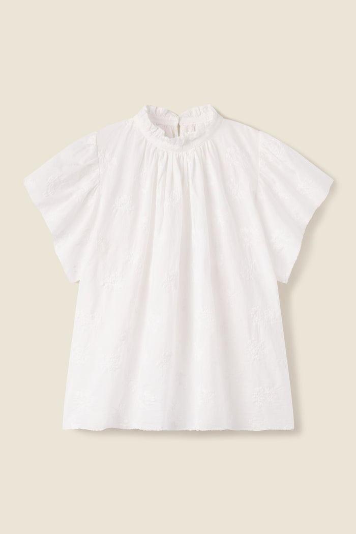 Trovata Carla Highneck Shirt - Stitched White