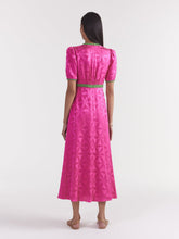 Load image into Gallery viewer, Saloni Tabitha PawPaw Stamped stain dress- honeysuckle pink
