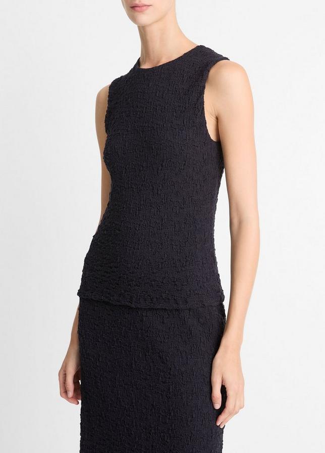 Vince Smocked Cotton-Blend Shell- Costal Black