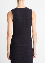Load image into Gallery viewer, Vince Smocked Cotton-Blend Shell- Costal Black
