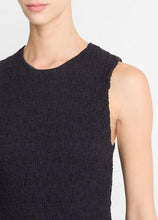 Load image into Gallery viewer, Vince Smocked Cotton-Blend Shell- Costal Black

