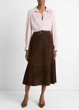 Load image into Gallery viewer, Smocked Silk-Blend Long-Sleeve Blouse
