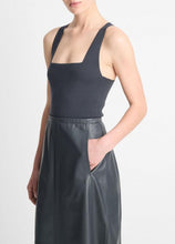 Load image into Gallery viewer, Vince Square-Neck Racer Back Tank Top- Graphite
